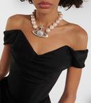 Мини-платье-бюстье с открытыми плечами из крепа Vivienne Westwood, черный - фото 4