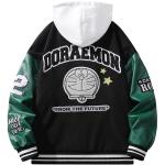 Бейсбольная куртка унисекс Doraemon, Черный/Бежевый - фото 8