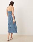 Платье миди с принтом в виде полосок Mango, синий - фото 3
