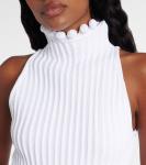 Рибленое платье-водолазка миди Alaïa, Blanc - фото 4