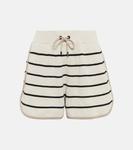 Полосатые хлопковые шорты Brunello Cucinelli, Avena+Nero+Cobblestone - фото