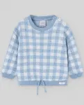 Детский клетчатый свитер коллекции Deva Paz Rodríguez, светло-голубой - фото