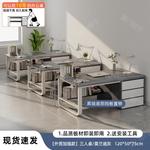 Офисный стол Chuzhe 120 см, комплект со стулом и местом для хранения, Morandi Gray - фото