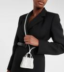 Кожаная мини-сумка через плечо Mina Alaïa, белый - фото 2