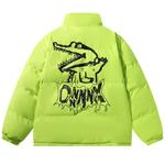 Пуховик Unisex Dnnnnx, неоново-зеленый (в комплекте брендированный свитшот) - фото