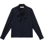 Рубашка с пайетками и полосками Self-portrait, синий - фото