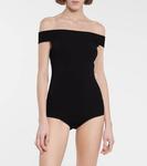 Боди с открытыми плечами ALAÏA, черный - фото 3