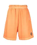 Хлопковые шорты с нашивкой логотипом Marcelo Burlon, оранжевый - фото