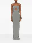 Макси-платье с вырезами Rick Owens, серый - фото 2