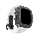 HUALIMEI Часы Strap Apple Compatibility Fluoroelastomer Material 165mm~210mm 60mm, Translucent black middle frame + original black butterfly buckle white strap - фото 3