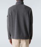 Флисовый свитер на молнии Moncler, Iron Gray Melange - фото 4