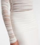 Свадебное платье из шелкового тюля с вуалью Christopher Esber, белый - фото 5