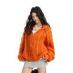 NEVER RULE Кардиган с капюшоном Unisex Orange - фото