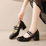 Туфли на блочном каблуке Mary Jane Komanic, Ecru - фото 8