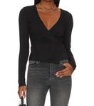 Черный топ с запахом Good Touch GOOD AMERICAN, черный - фото 3