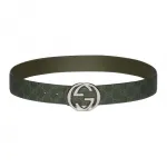 Reversible Gg Monogram Belt GUCCI, зеленый - фото 2