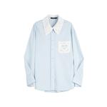 ELLE Рубашка Women's Blue Lapel Moderate - фото