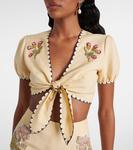 Топ кроп с вышивкой Plus De Pois Valentino, Betulla/Multicolor - фото 4