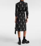 Платье-рубашка с принтом и сборками Prada, Nero - фото 3