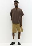 Футболка PULL&BEAR SHORT SLEEVE TRIMMED , Dark Brown - фото