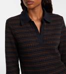 Поло свитер Kamal в полоску Veronica Beard, Navy/Dark Umber Multi - фото 3