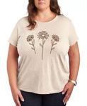 Футболка больших размеров с рисунком «Ромашки» Hybrid Apparel, бежевый - фото