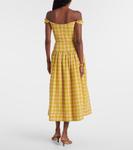 Платье миди из хлопка в клетку Giorgia Markarian, Saffron Plaid - фото 3