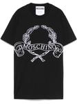 Moschino футболка с вышитым логотипом, черный - фото