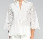 Блузка Валери Бордадо Бланко Сангалло в белом цвете Vilagallo - фото 2