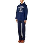 Толстовка с принтом логотипа и шнурком AMIPARIS, синяя - фото 3