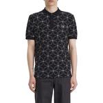 Поло с геометрическим принтом FRED PERRY, черный - фото 4