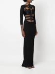 Roberto Cavalli платье макси с вырезами, черный - фото 3