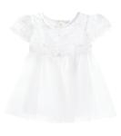 Платье из тюля с рюшами и бантиком Monnalisa, Panna - фото