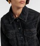 Джинсовая куртка с принтом Ganni, черный - фото 5