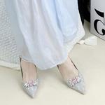 Ainer-cat Ainer cat Slim Heel High Heels 8cm Women's Silver - фото 13