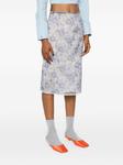 Prada юбка-карандаш с цветочным принтом, синий - фото 3