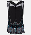 Топ из джерси с бисером Xu Zhi, Black - фото