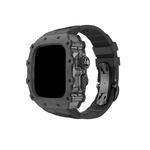 HUALIMEI Часы Strap Apple Compatibility Fluoroelastomer Material 165mm~210mm 60mm, Translucent black middle frame + original black butterfly buckle white strap - фото 4