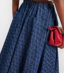 Юбка миди из денима Toile Iconographe Valentino, Medium Blue Denim - фото 6