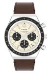 Хронограф Q TIMEX CHRONOGRAPH 40MM LEATHER STRAP WATCH Timex, коричневый - фото 3