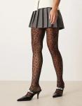 Леопардовые колготки ASOS DESIGN черного цвета - фото