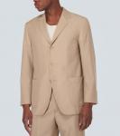 Блейзер из шерсти и мохера Auralee, бежевый - фото 3