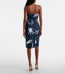 Платье миди из денима без бретелек с принтом Area, Dark Blue - фото 3