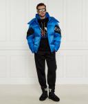 Пуховик мужской Ea7 утепленный с воротником-стойкой, синий - фото 2