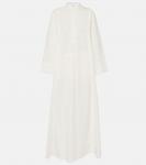 Платье макси из хлопкового поплина Dries Van Noten, белый - фото