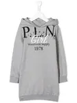 Платье-толстовка с капюшоном Philipp Plein Junior, серый - фото