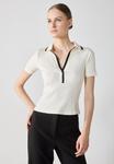 Поло Anna Field Polo shirt, Egret/Black/Off-White - фото