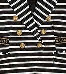 Полосатый пиджак Balmain Kids, черный - фото 3