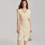 Летнее платье с коротким рукавом ELLE, синий - фото 6