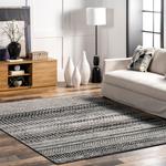 Ковер nuLOOM, 92 x 153 см, Nova Bohemian Striped, Dark Grey - фото